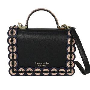 Kate Spade Grommet Maisie Colorblock Leather Satchel Crossbody, Black/Blush Pink